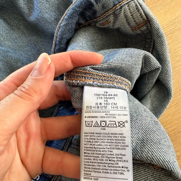 Baggy GAP Classic Blue Wide Leg  carpenter menuisier Jeans. Teen 16 - Picture 10 of 11